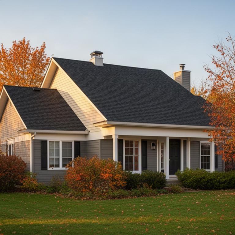 Completed asphalt shingle roof replacement on a Sudbury residential home after autumn repairs