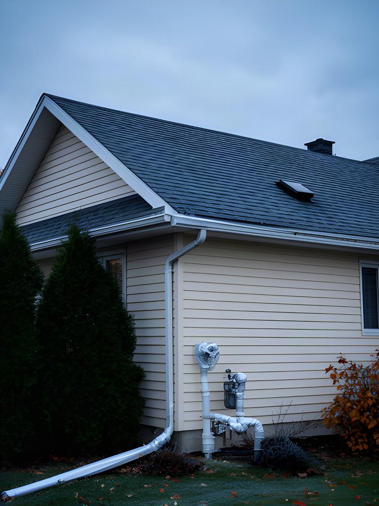 Northern Ontario home exterior prepared for changing seasons with clear gutters and a maintained roof